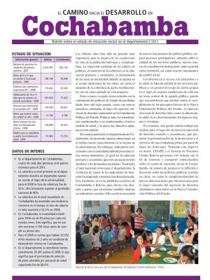 Cochabamba Resumen Nacional De Indicadores Sociales El Camino Hacia El Desarrollo En Fuente: UDAPE, (2010)