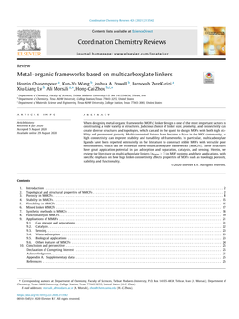 Organic Frameworks Based on Multicarboxylate Linkers