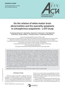 On the Relation of White Matter Brain