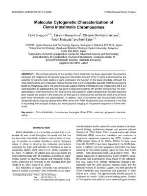 Molecular Cytogenetic Characterization of Ciona Intestinalis Chromosomes