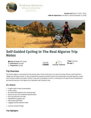 Self-Guided Cycling in the Real Algarve Trip Notes