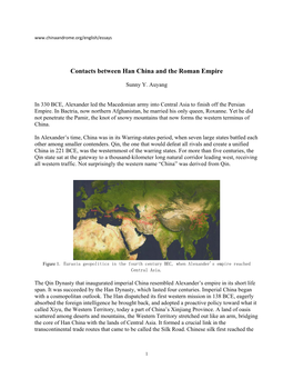 Contacts Between Han China and the Roman Empire