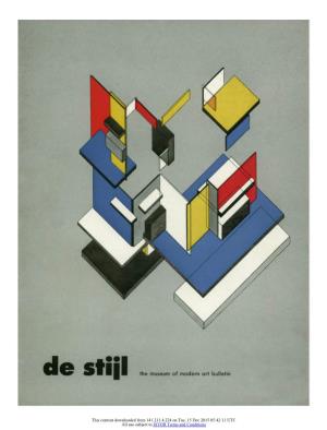 The Museum of Modern Art Bulletin 20:2: "De Stijl"
