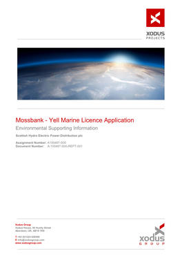 Mossbank - Yell Marine Licence Application