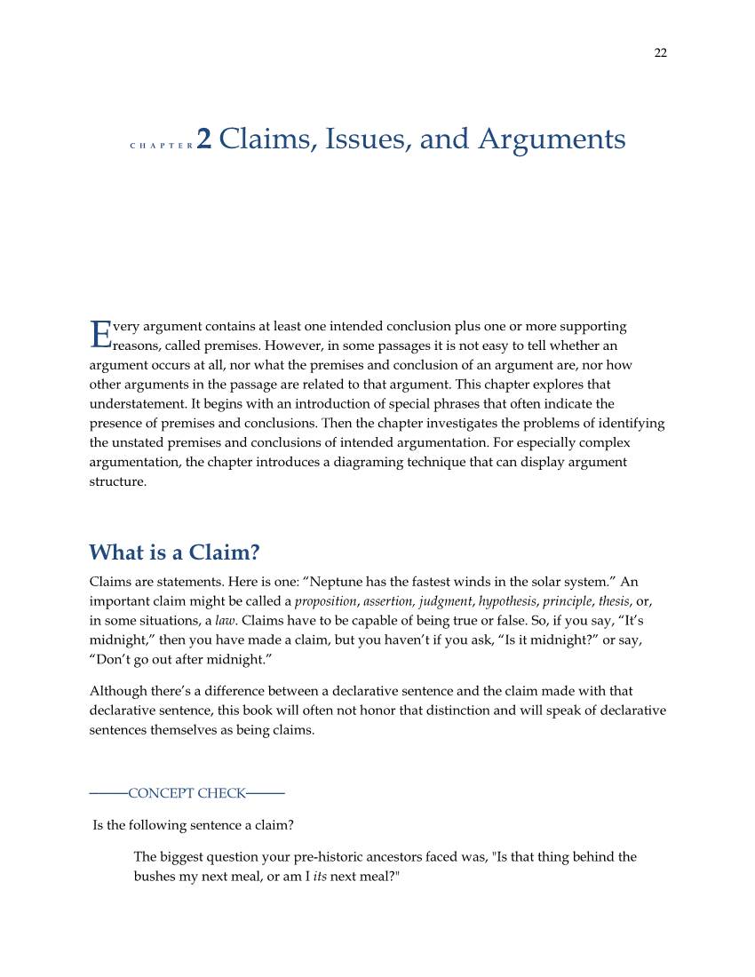 C H a P T E R 2 Claims, Issues, and Arguments
