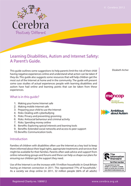 Learning Disabilities, Autism and Internet Safety: a Parent’S Guide