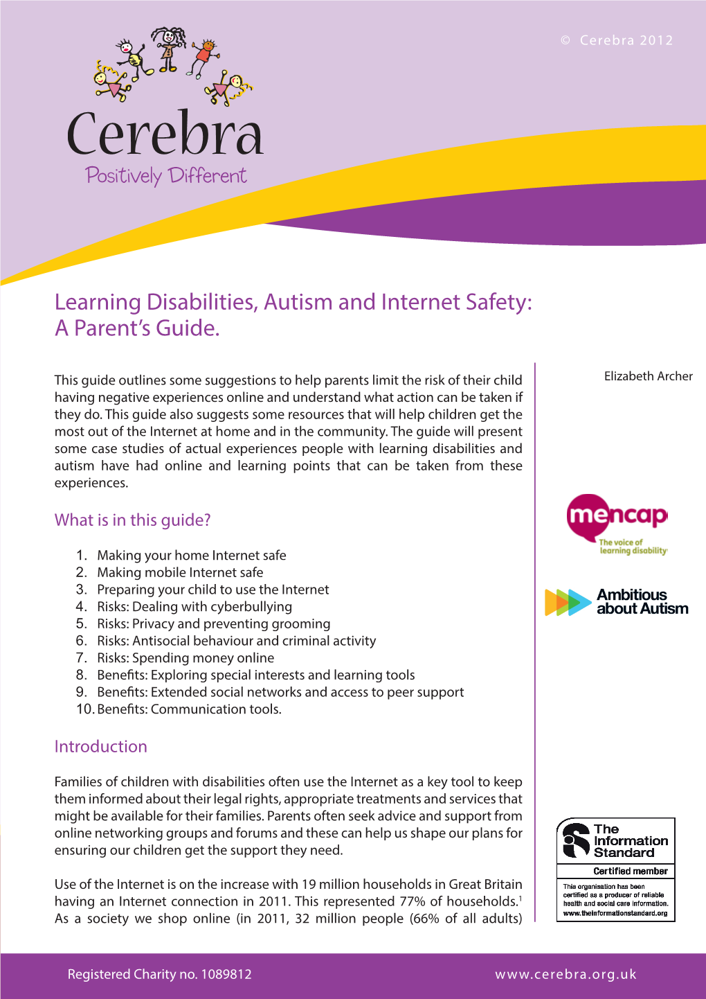 Learning Disabilities, Autism and Internet Safety: a Parent’S Guide