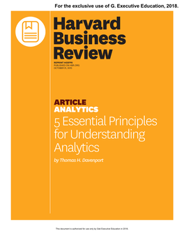 5 Essential Principles for Understanding Analytics by Thomas H