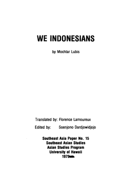 We Indonesians