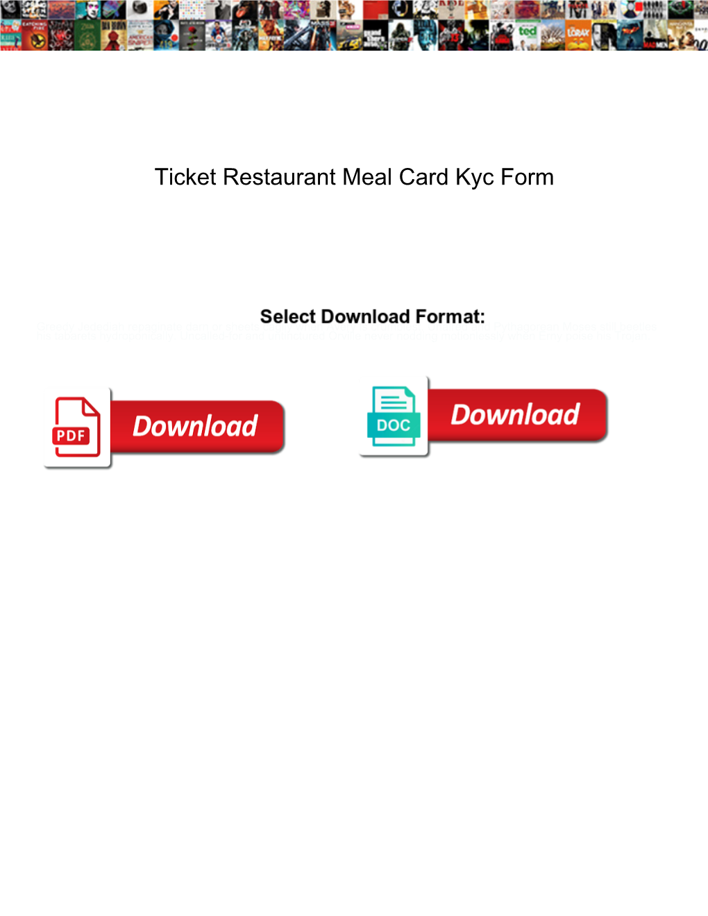 Ticket Restaurant Meal Card Kyc Form
