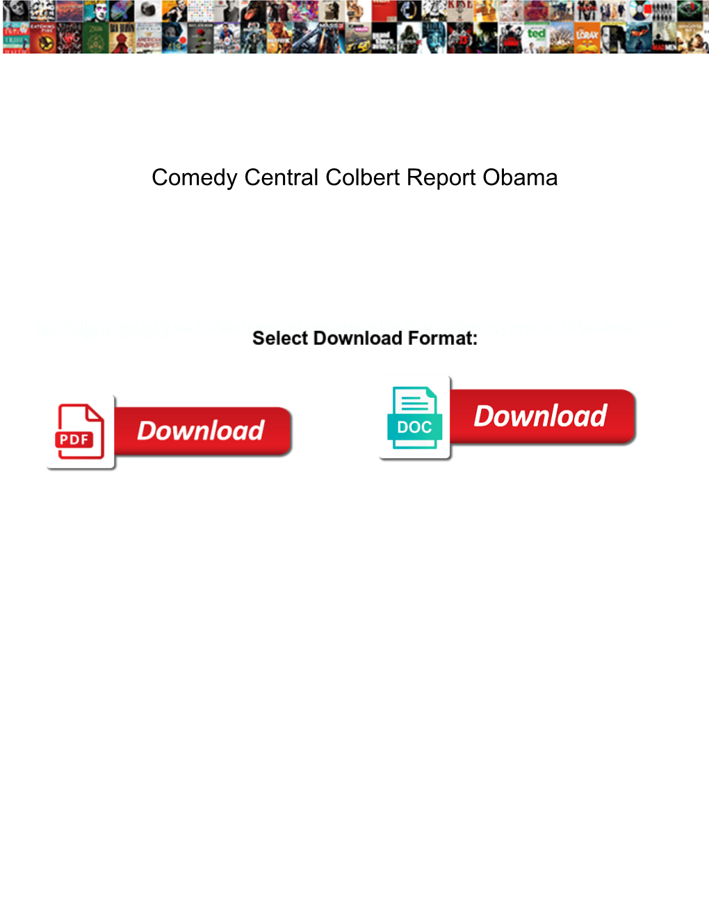 Comedy Central Colbert Report Obama