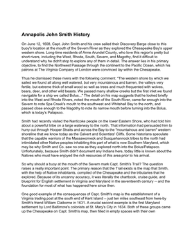 Annapolis John Smith History