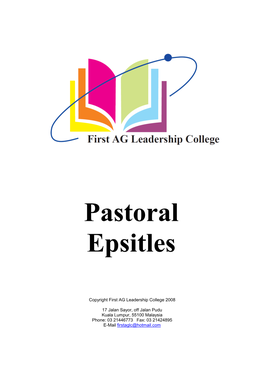 CH201 Pastoral Epistles