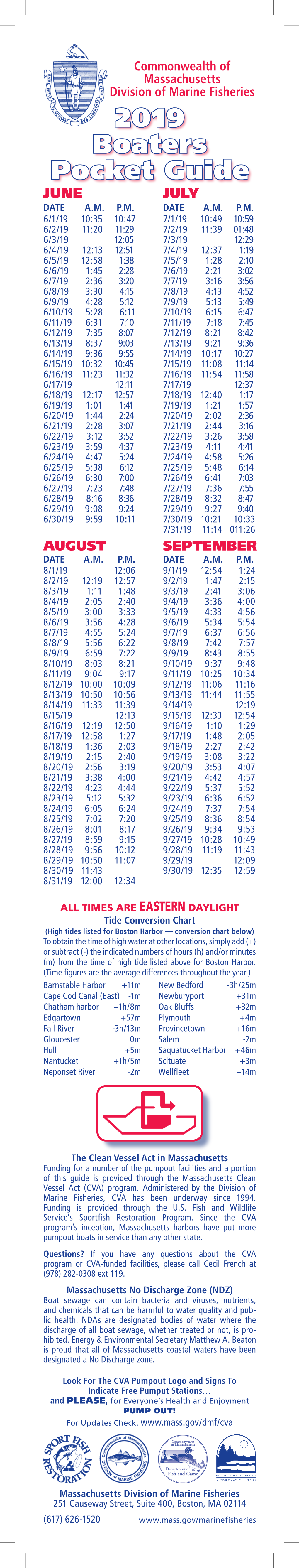 2019 Boaters Pocket Guide JUNE JULY DATE.M