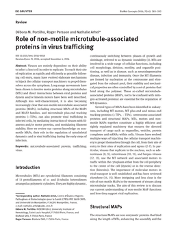 Role of Non-Motile Microtubule-Associated Proteins in Virus Trafficking