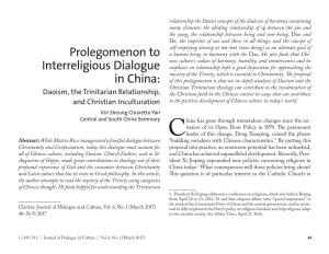 Prolegomenon to Interreligious Dialogue in China
