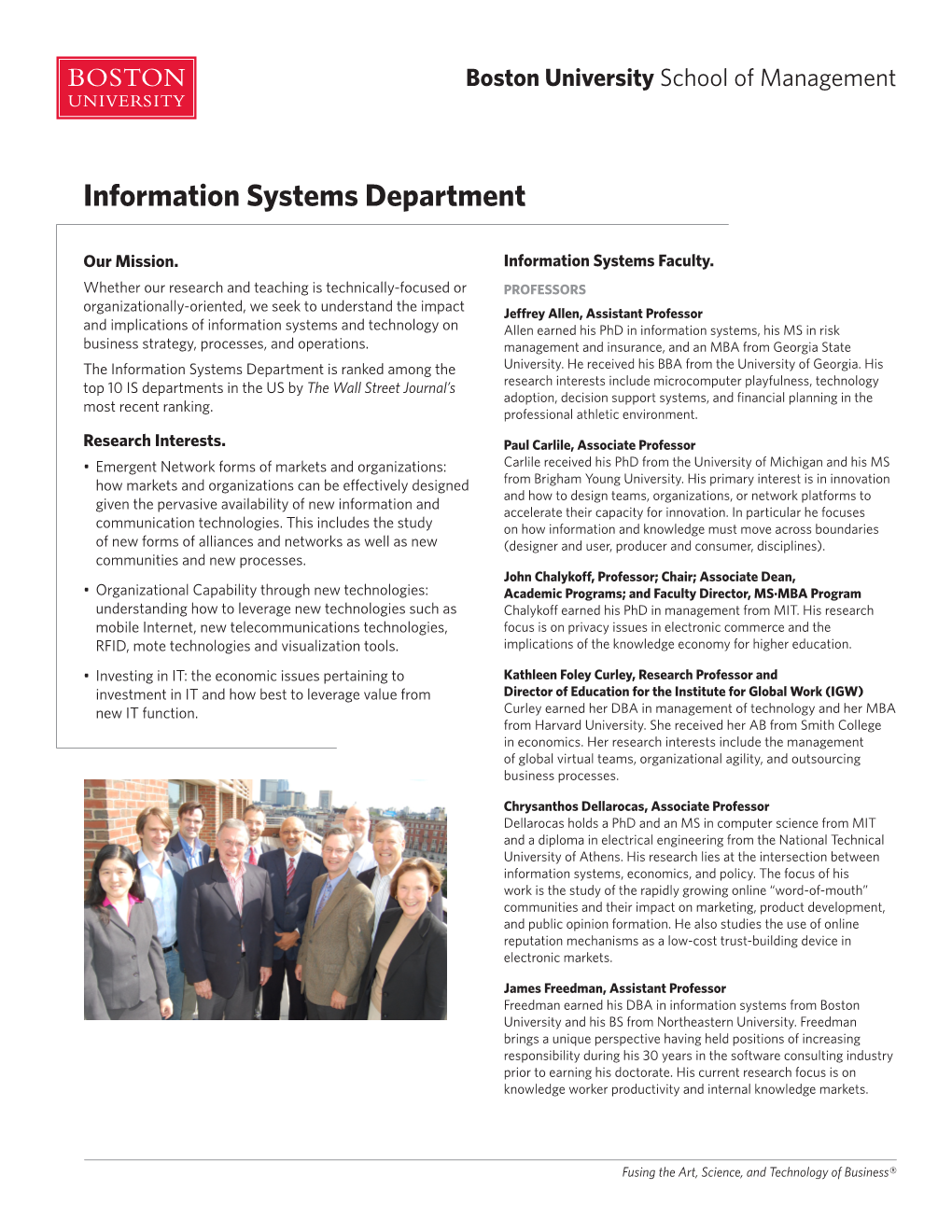 Information Systems Department