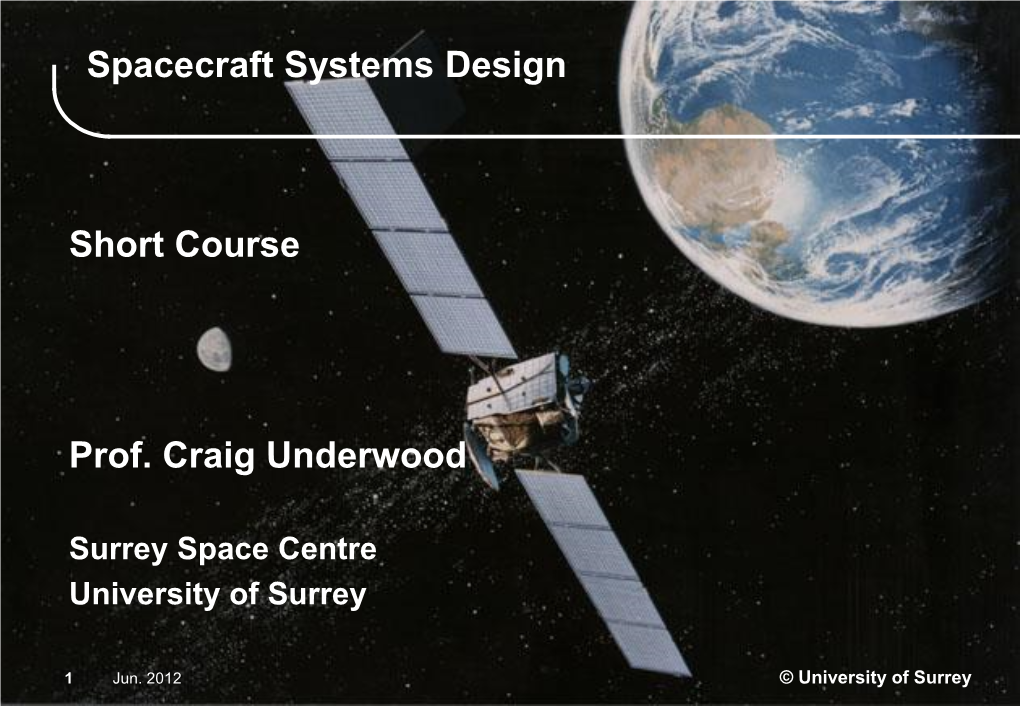 1 Spacecraft Systems Design