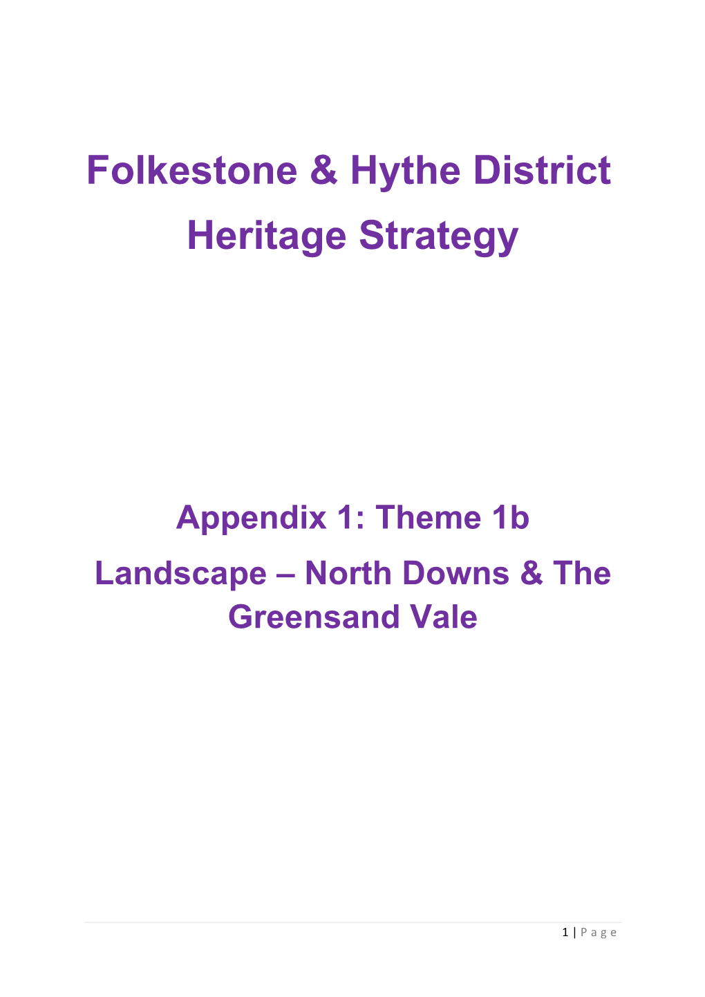 Folkestone & Hythe District Heritage Strategy