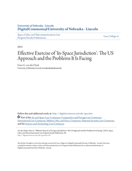 In-Space Jurisdiction’: the SU Approach and the Problems It Is Facing Frans G