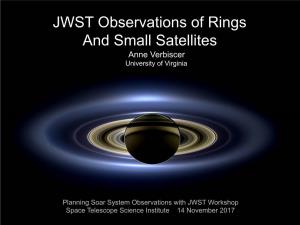 JWST Observations Fo Rings and Small Satellites