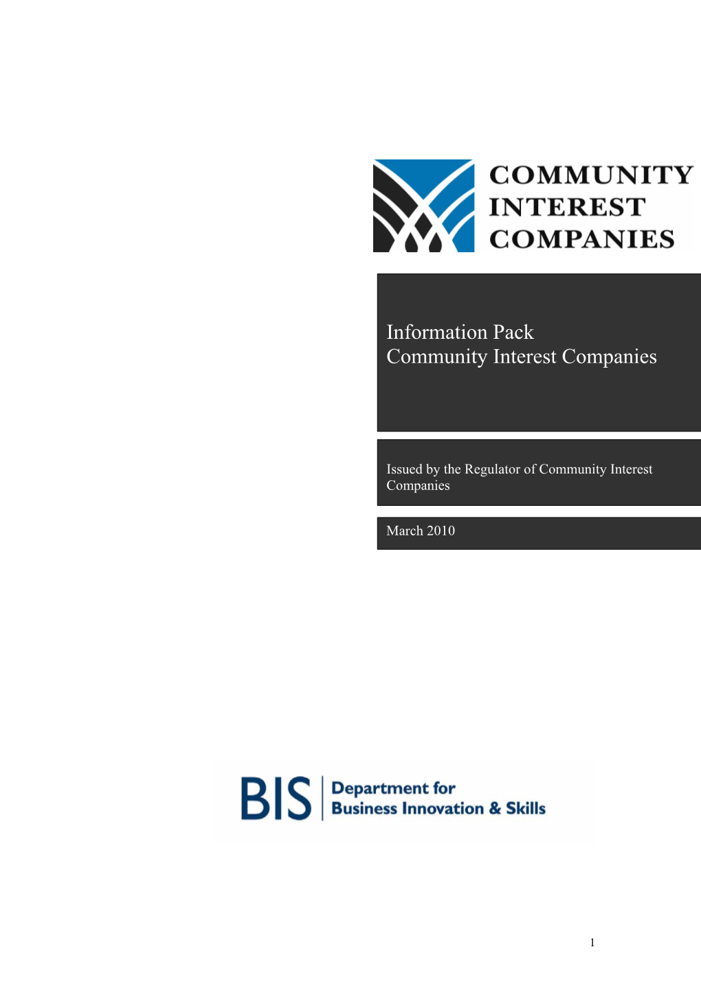 Information Pack Community Interest Companies