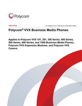 Polycom VVX Business Media Phones User Guide 5.5.0