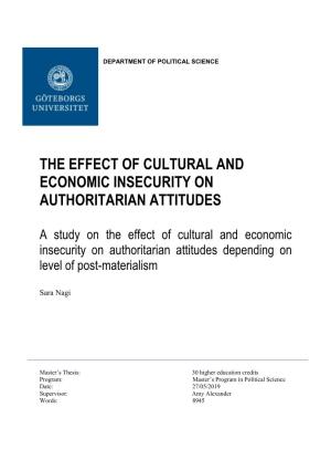 A Study on the Effect of Cultural and Economic Insecurity on Authoritarian Attitudes Depending on Level of Post-Materialism