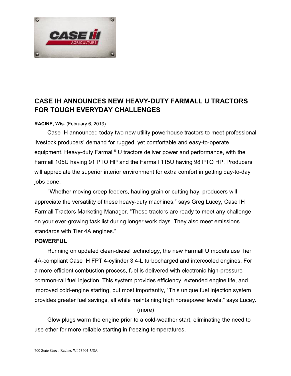 Case Ih Announces New Heavy-Duty Farmall U Tractors for Tough Everyday Challenges