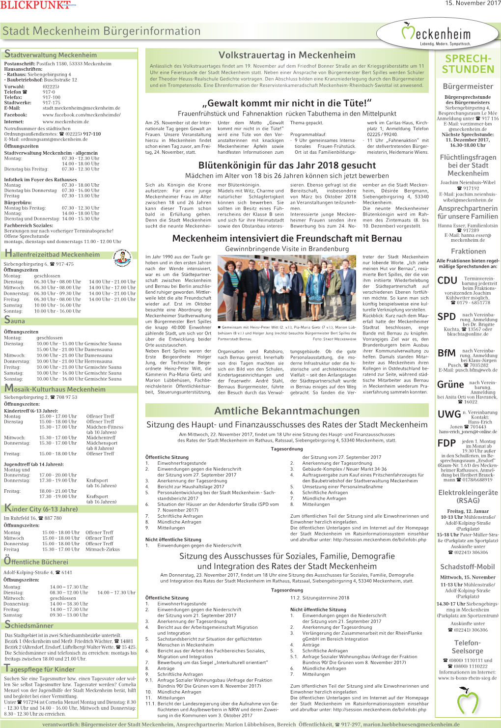 Stadt Meckenheim Bürgerinformation