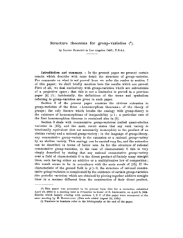 Structure Theorems for Group-Varieties (')