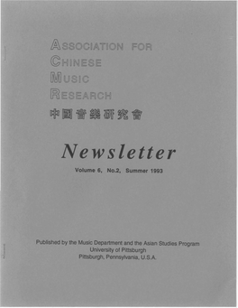 Newsletter Volume 6, No.2, Summer 1993