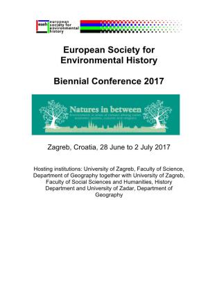 European Society for Environmental History Biennial Conference 2017