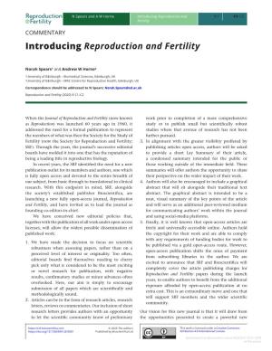 Introducing Reproduction and Fertility