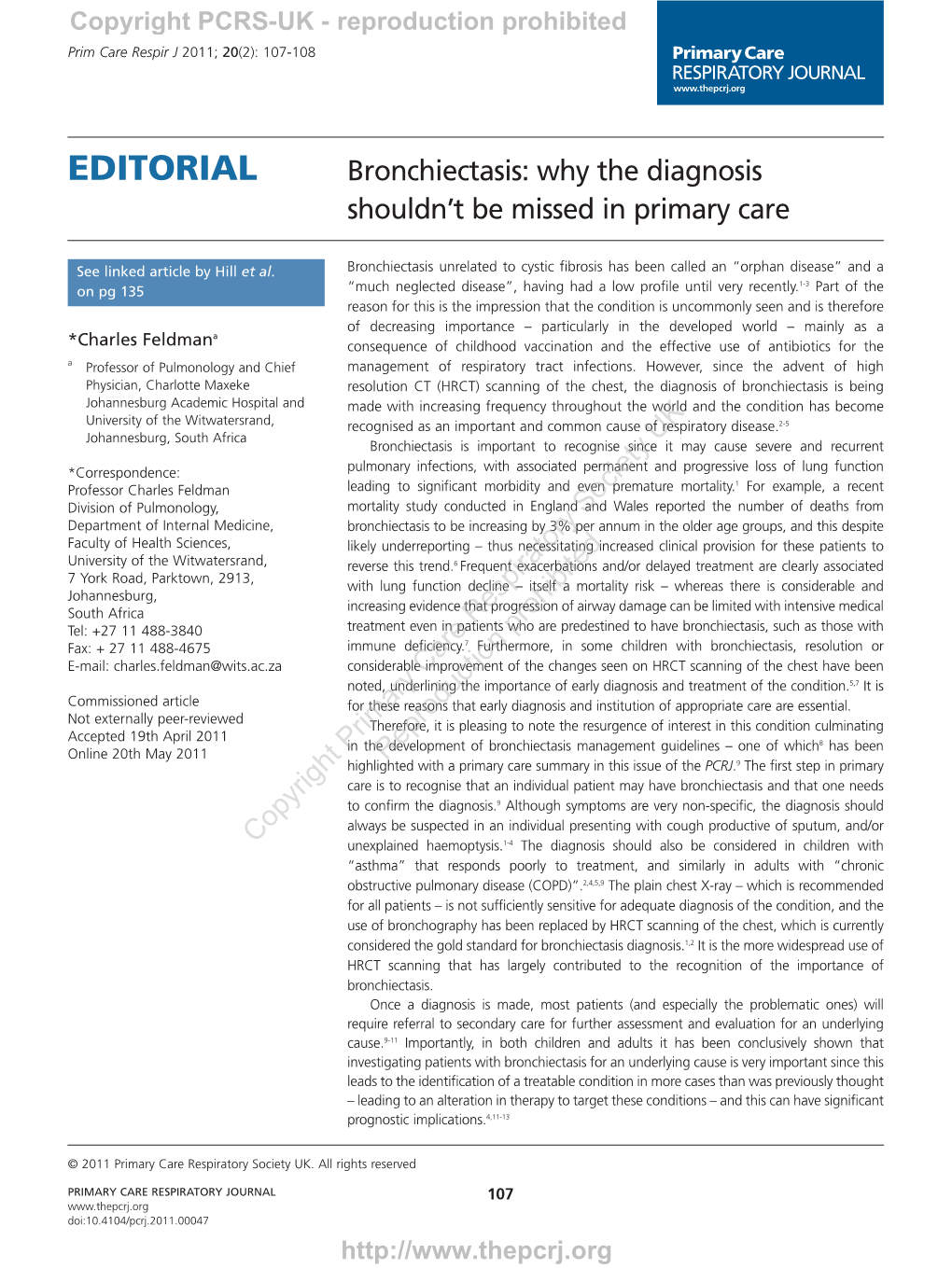 Bronchiectasis: Why the Diagnosis Shouldn’T Be Missed in Primary Care