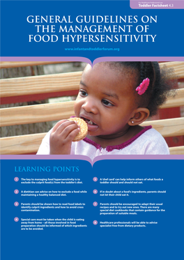 Management of Food Hypersensitivity