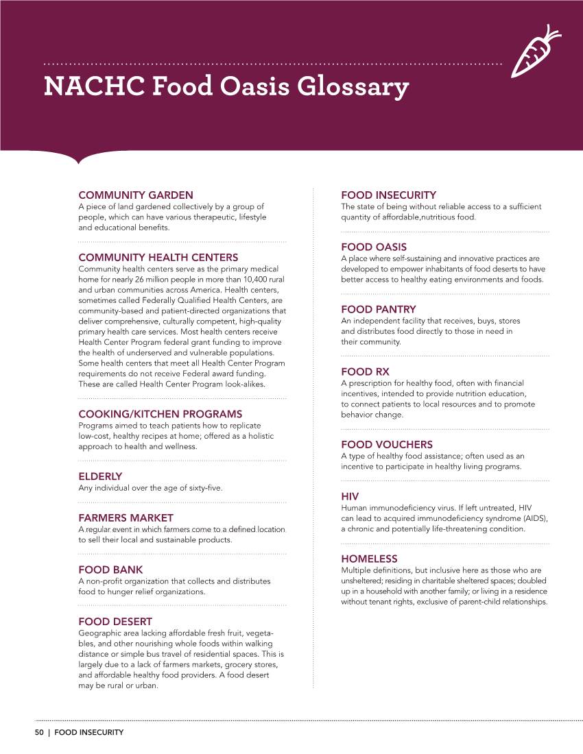 NACHC Food Oasis Glossary