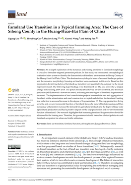 Farmland Use Transition in a Typical Farming Area: the Case of Sihong County in the Huang-Huai-Hai Plain of China