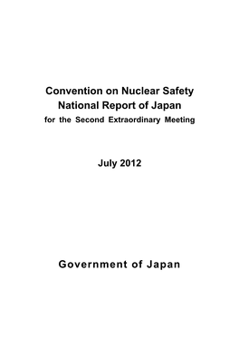 Convention on Nuclear Safety National Report of Japan for the Second Extraordinary Meeting