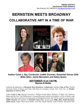 Bernstein Meets Broadway Collaborative Art in a Time of War