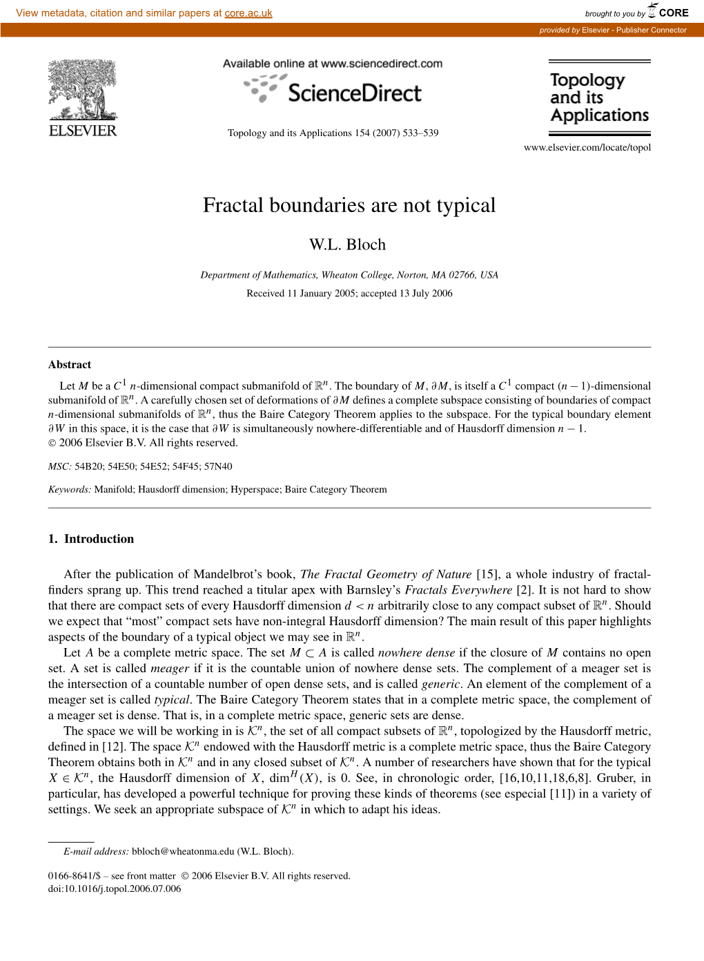 Fractal Boundaries Are Not Typical