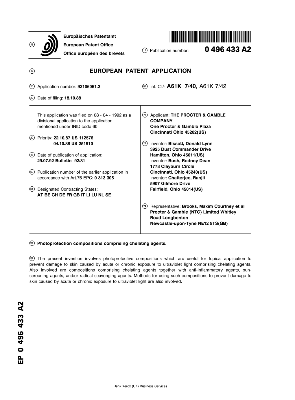 Photoprotection Compositions Comprising Chelating Agents