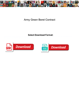 Army Green Beret Contract