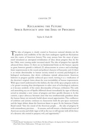 Reclaiming the Future: Space Advocacy and the Idea of Progress