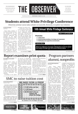 Students Attend White Privilege Conference Report Examines Print