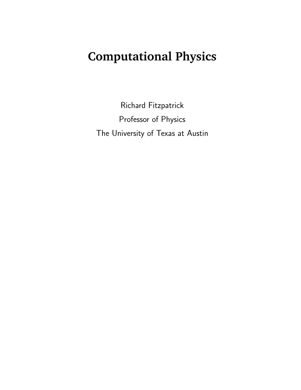 Computational Physics