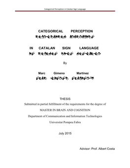 Categorical Perception in Catalan Sign Language