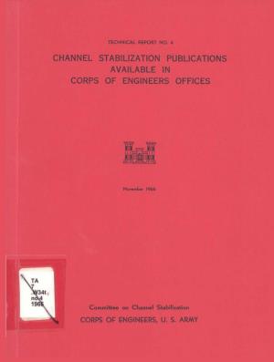 Channel Stabilization Publications Available in Corps of Engineers Offices
