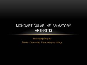 Monoarticular Inflammatory Arthritis