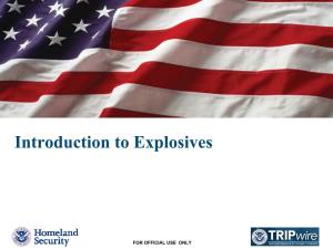 Introduction to Explosives